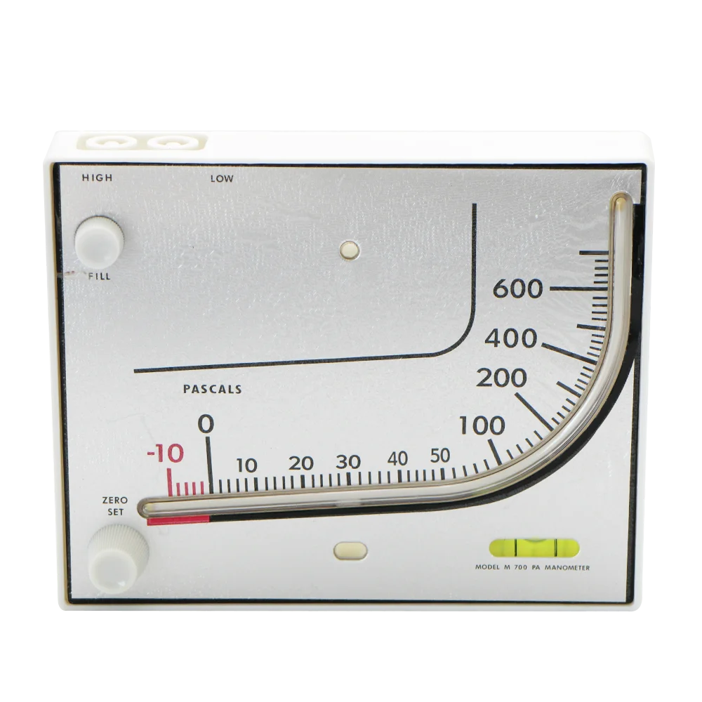 Red Oil Differential Pressure Gauge A1-700PA， Manometer for HVAC/Air Filters/Industrial Equipment,