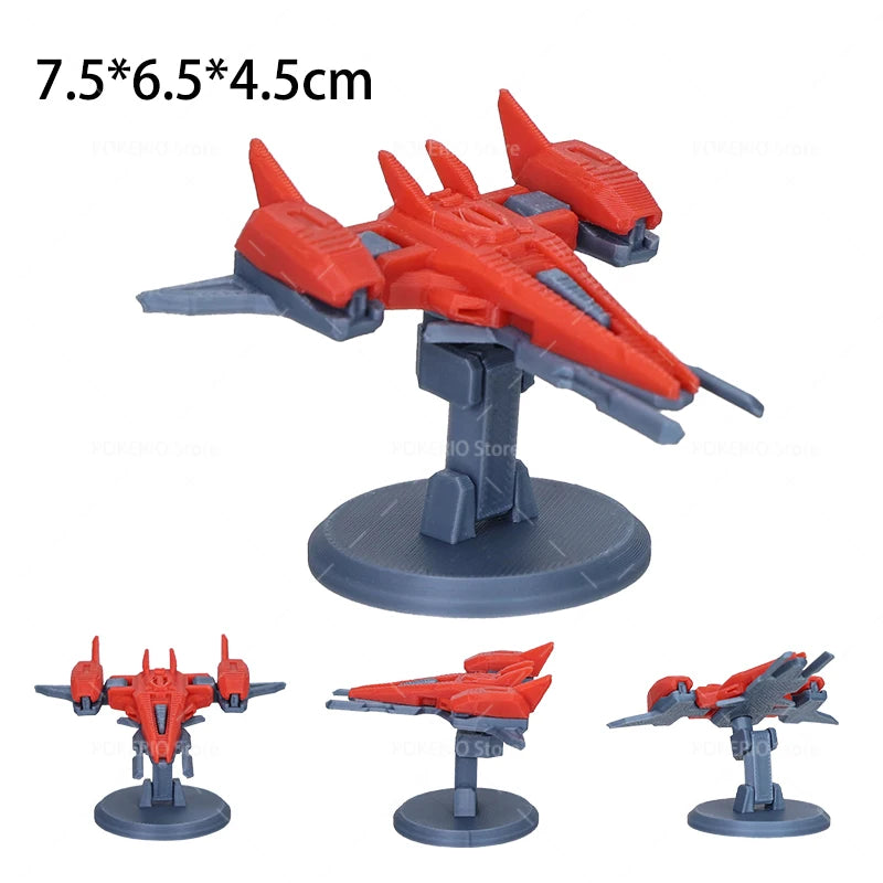 Mini War Machine Mecha Fighter Jet Series 3D Printed Starship Attack Helicopter Flutter Drone Movable Joints Assemble Models Toy