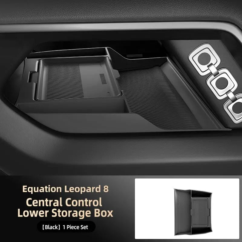 Car Storage Box For BYD Equation Leopard 8 Denza B8 Fangchengbao 2024 Central Control Armrest Box Under Layer Silicone Organize