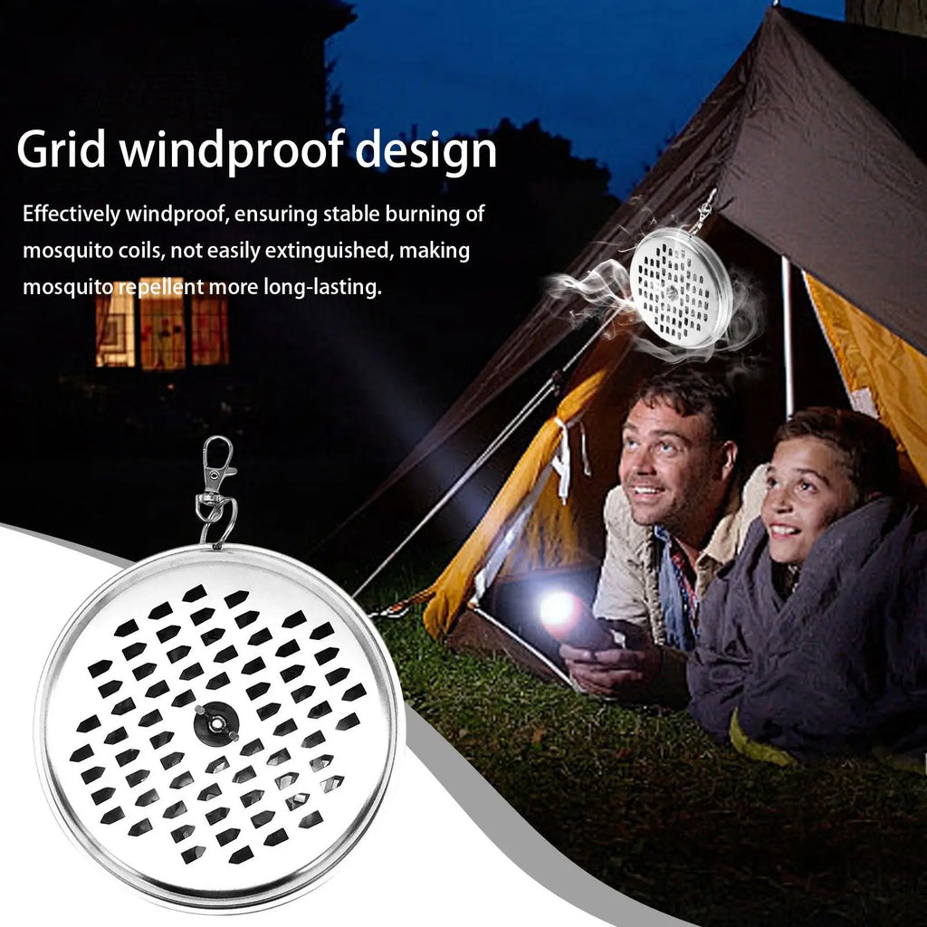 Outdoor Mosquito Coil Holder Portable Fishing Camping Hanging Mosquito Coil Plate Insect Repellent Diffuser Incense Burner Box