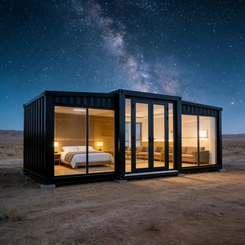 Full-Equipped 4-Bed Mobile Living Steel Structure Portable Prefab Home 20/40Ft Expandable Container House with Patio