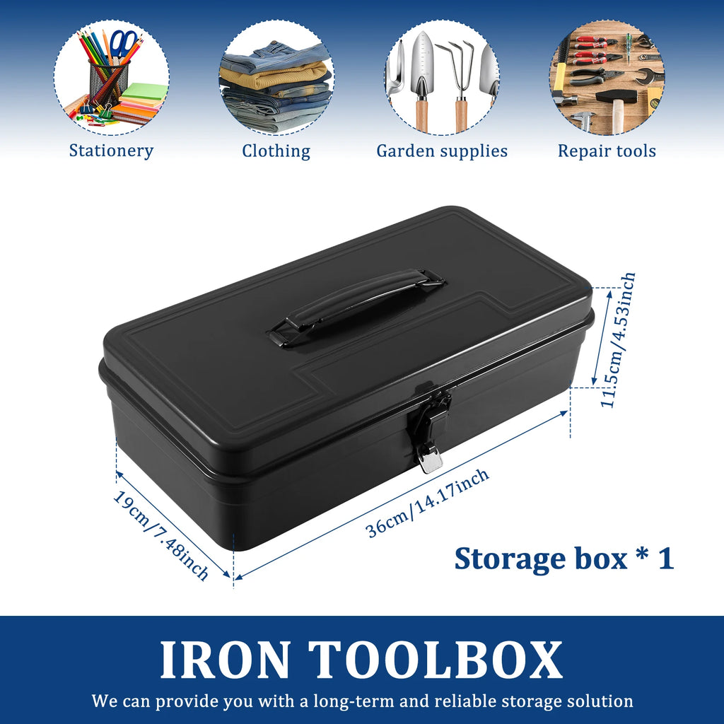 Hardware Tools Box Iron Tool Box Organizer Portable Metal Combination Suitcase Electrician Carpenter Electric Drill Storage Box