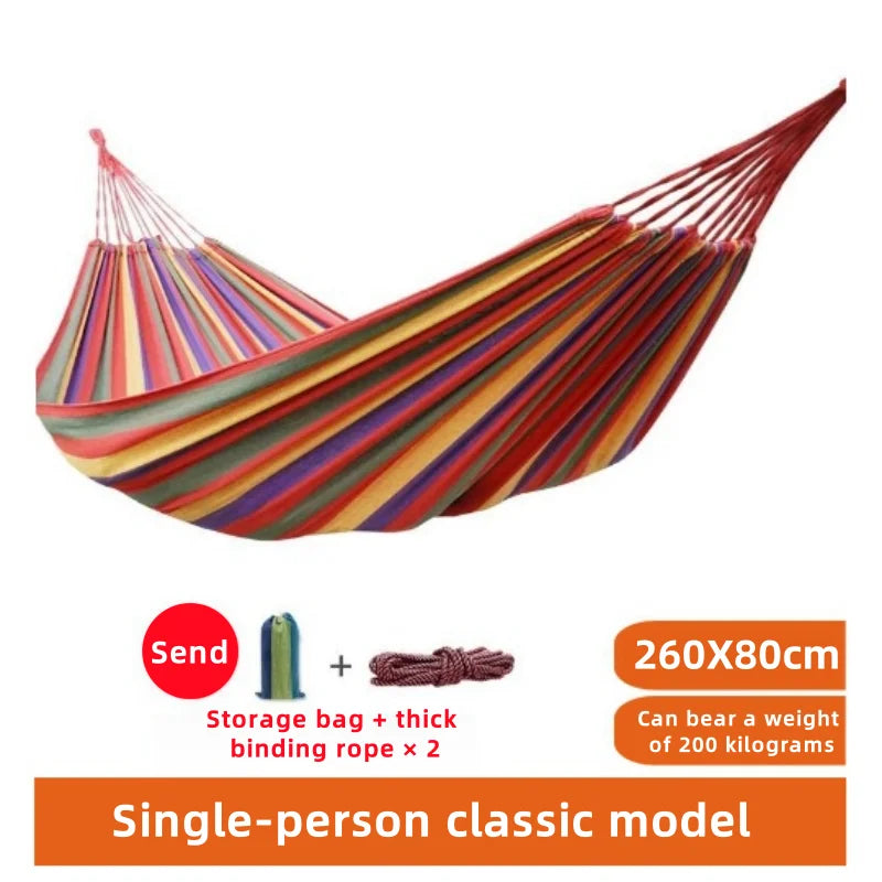 Thick Canvas Outdoor Hammock Swing for Adults Portable Camping Hammock Easy to Transport and Store for Outdoor Camping Hiking