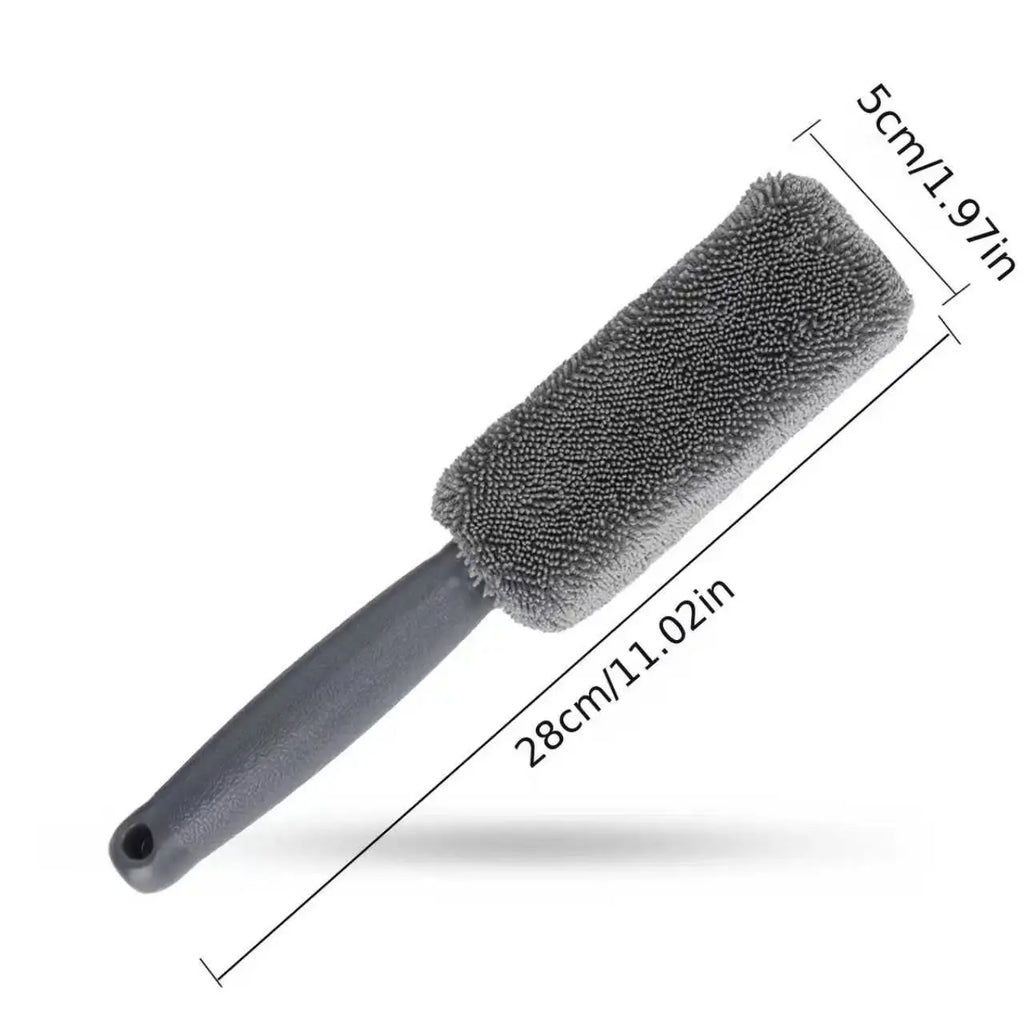Microfiber Car Tire Brush - Effective Wheel Hub and Rim Cleaner - Perfect for Car Maintenance, Detailing, and Cleaning Supplies