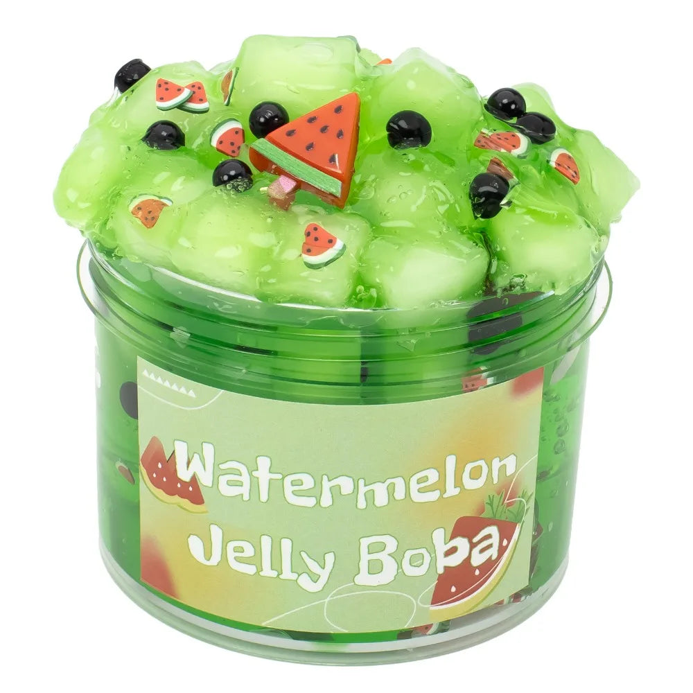Soft 300ml/70ml Slime Kit Fruit Crunchy Non-Sticky Jelly Cube Slime Glitter Stress Relief Clear Slime Party Favor Gifts