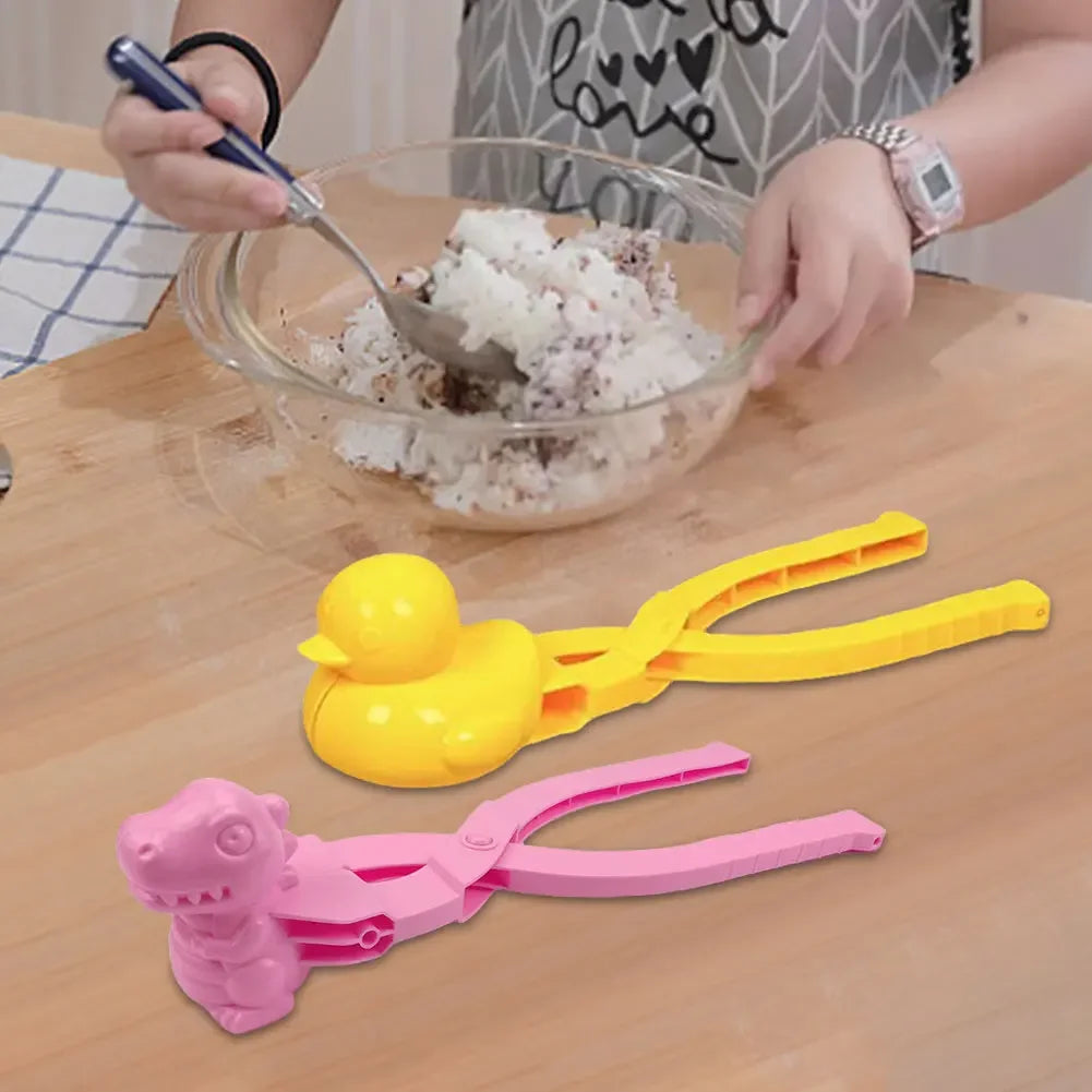 Cute Duck Shaped Rice Mold Maker Clip Children Outdoor Plastic Winter Snow Sand Mold Tool for Snowball Fight Outdoor Fun Sports