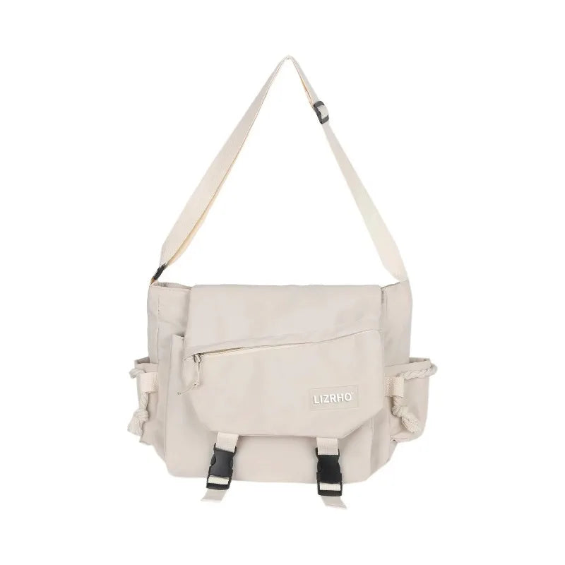 Women Nylon Handheld Shoulder Messenger Bag Versatile Large Capacity Crossbody Bag Retro Work Travel Postman Bag Youth Schoolbag