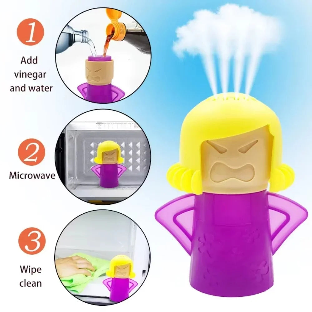 1PC Angry Mama Oven Steam Microwave Cleaner Easily Remover Oil Dirt Fridge Deodorizer For Kitchen Cleaning Tool Useful Household