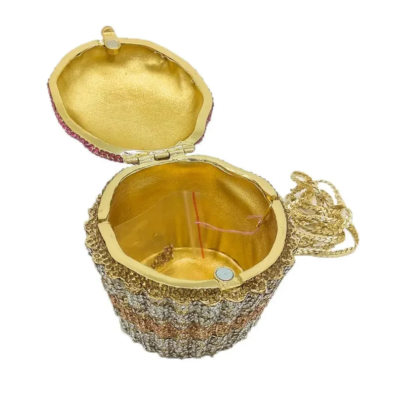 Boutique De FGG (in stock) Women Cupcake Clutch Evening Bag Crystal Wedding Purse and Handbag Bridal Party Minaudiere Bag