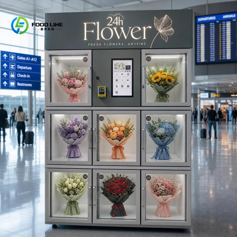 Customized Automatic Self Service Innovative Vending Machine Elegant Design Fresh Flower Vending Machine With Cooler