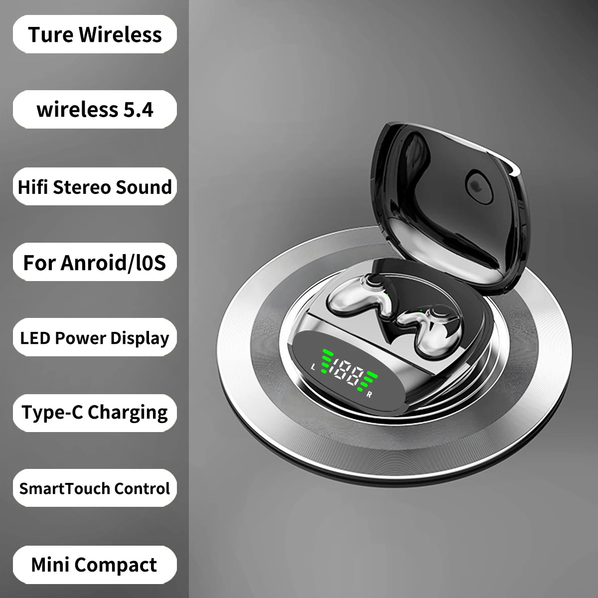 Bluetooth 5.3 Sleeping Earbuds Wireless Mini Headphones For Work TWS Earphone Stereo Hidden Headsets with Mic HD Call Waterproof