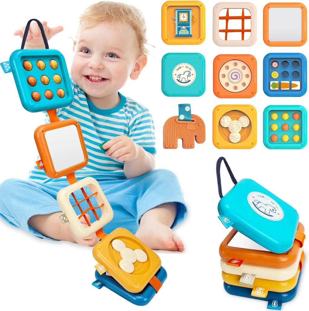 Busy Board for Toddlers Montessori Sensory Toys Baby Folding Activity Cube Fine Motor Skill Learning Education Toys for Kid Gift