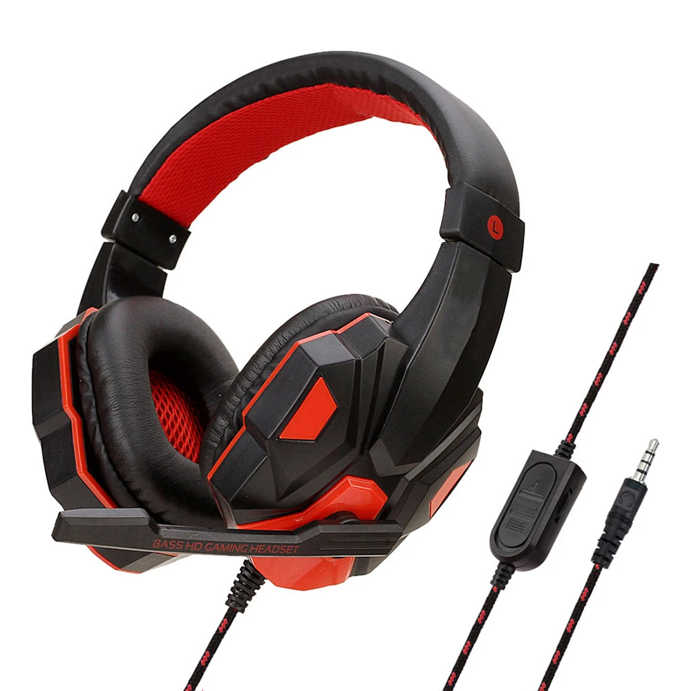 Wired Gaming Headsets With 120° Adjustable Noise Cancelling Microphone PC Gamer Headphones For PS4/PS5/Xbox Smartphone Laptop