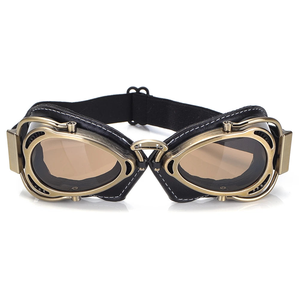 Vintage Windproof Dustproof Motorcycle Helmet Goggles Glasses For Cruiser Cafe Racer Pilot Glasses