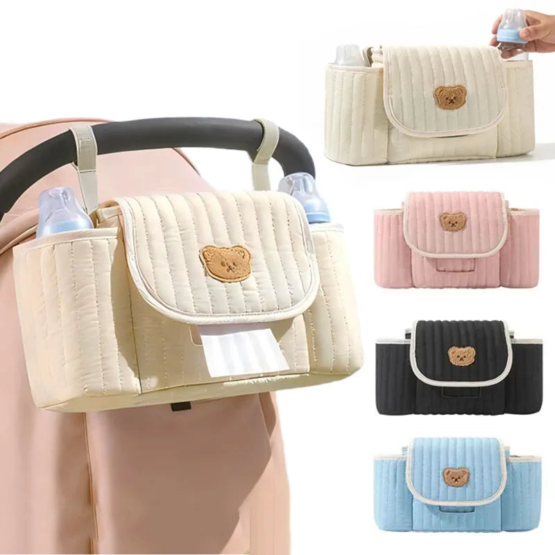 Bear Baby Diaper Bag Newborn Milk Bottle Holder Bags Mummy Storage Bag for Baby Stuff Collection Stroller Accessories Baby Care