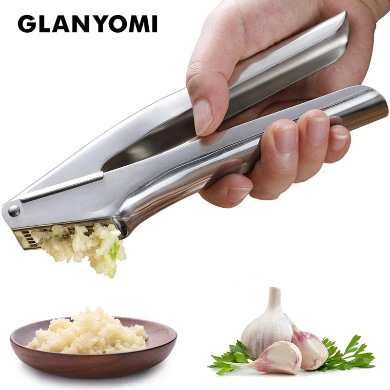 Garlic Press 304 Stainless Steel, Garlic Mincer with Square Hole - Rust Proof, Professional Garlic Crusher, Kitchen Tools