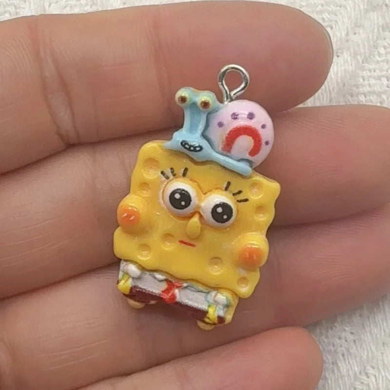 10pcs cartoon resin pendant, DIY jewelry making earrings, keychain accessories
