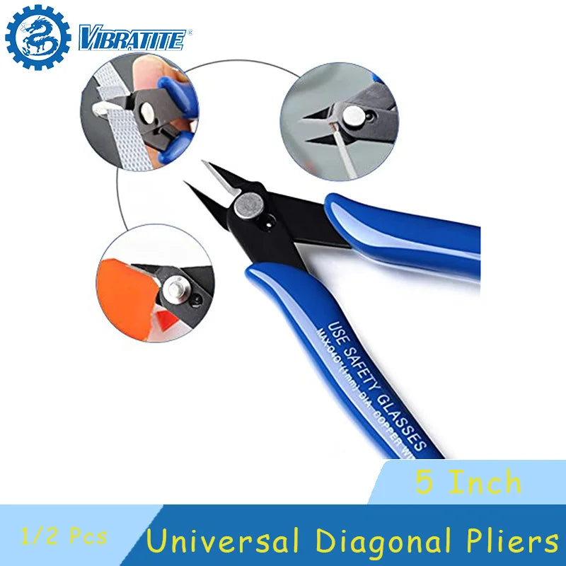 1/2 Pcs Universal Diagonal Pliers Electrical Wire Cable Cutters Side Snips Flush Pliers Carbon Steel Pliers Nipper Hand Tools
