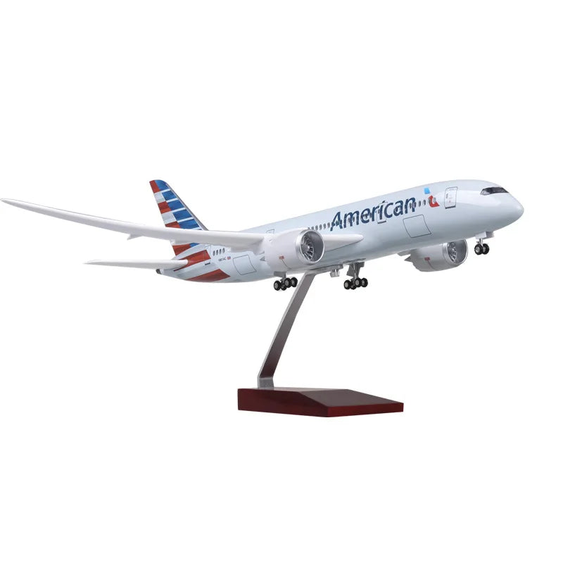 47cm Toys Model Airplane A320 B737 B747 B777 B787 MD-11 American Spirit NWA MD11 Resin Plane With Light Collection