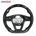 Real Carbon Fiber LED Steering Wheel For Seat Leon Cupra MK2 Ibiza 2013-2019 With Paddle Hole Perforated Leather Steering Wheel
