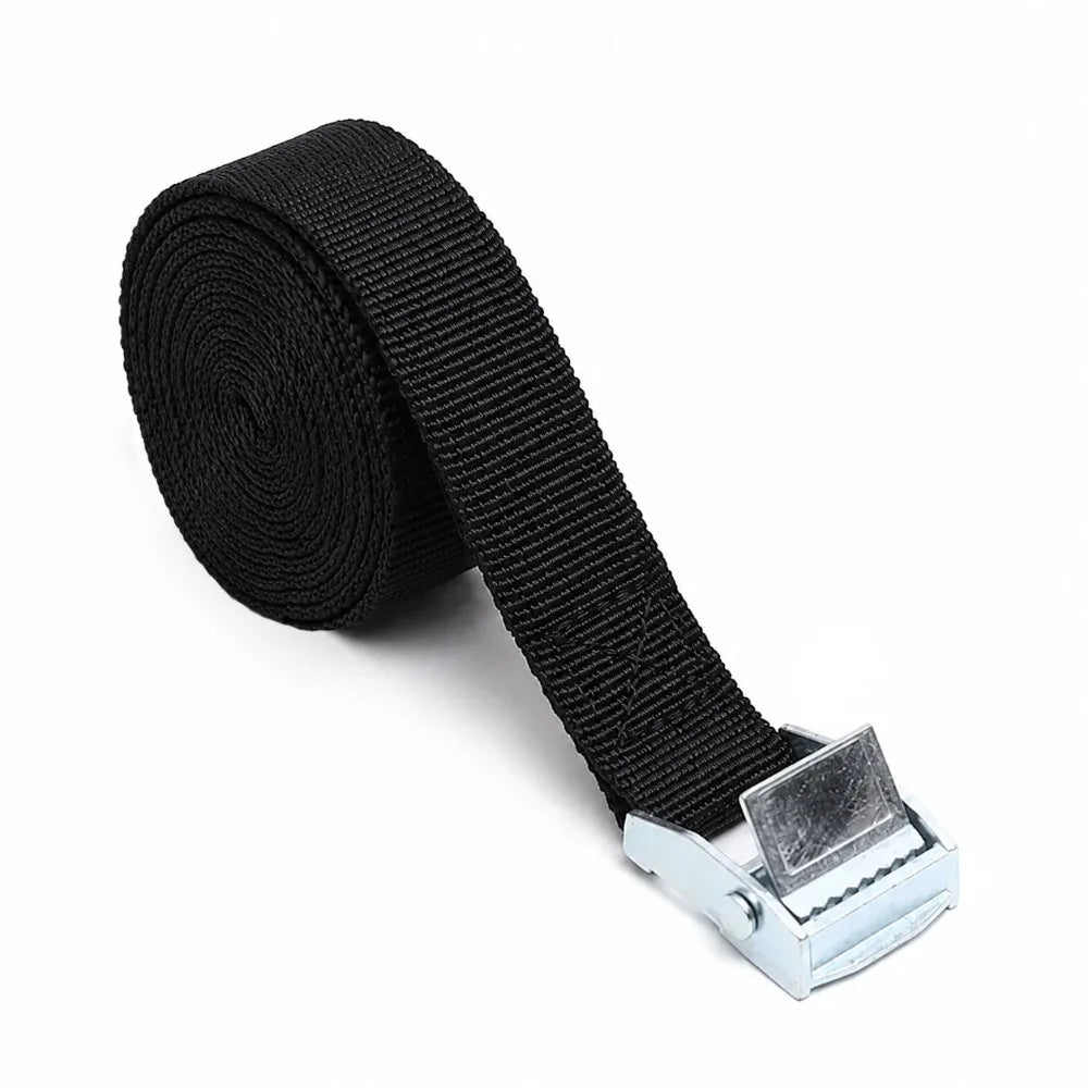 Black Tie Down Straps Metal Buckle Adjustable Luggage Straps Strong Ratchet Belt 1/2/3 Meters*25mm Tow Ropes