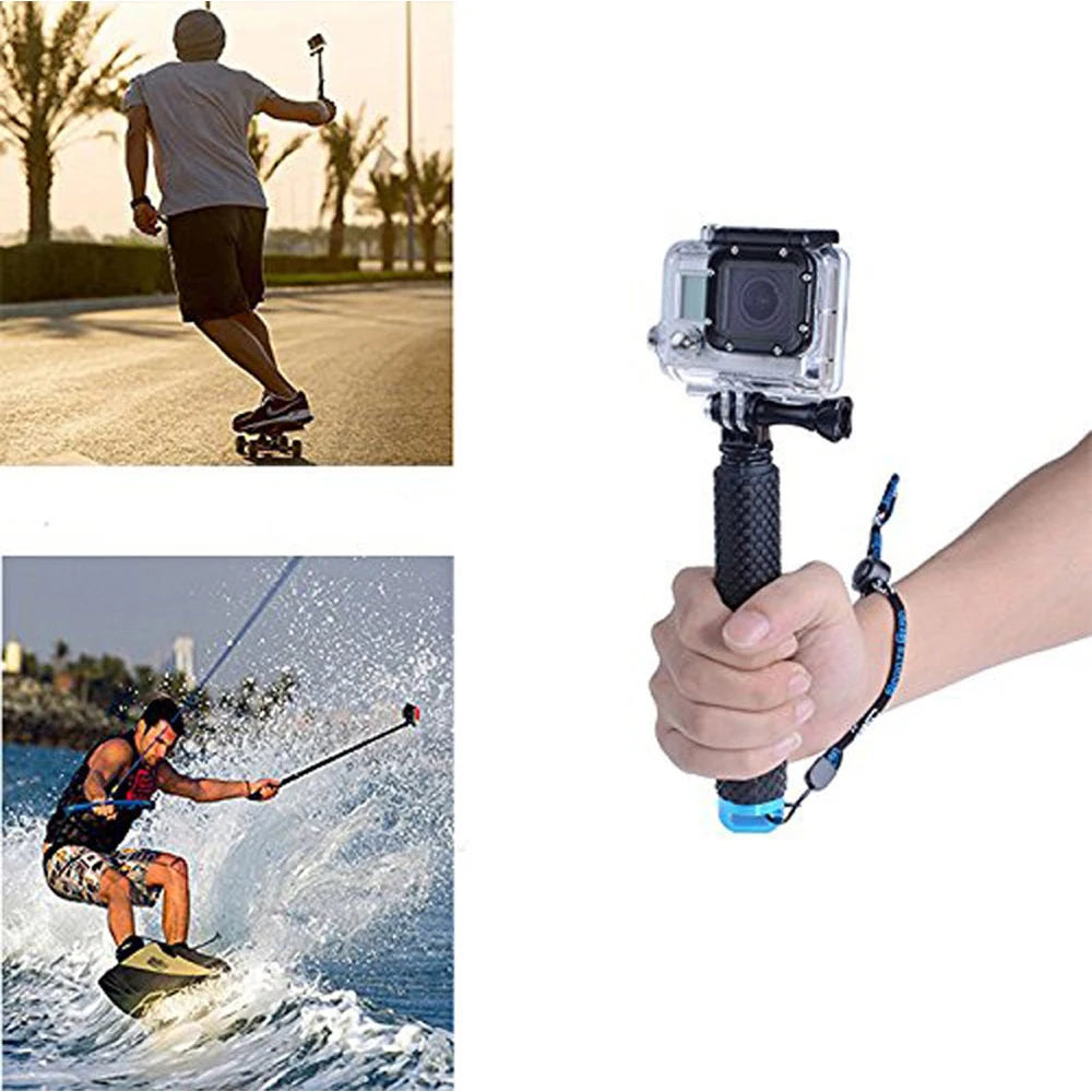 Selfie Stick 19-inch/48cm Short Extension Pole Retractable Portable Grip Compatible with GoPro Hero DJI Osmo Action and more