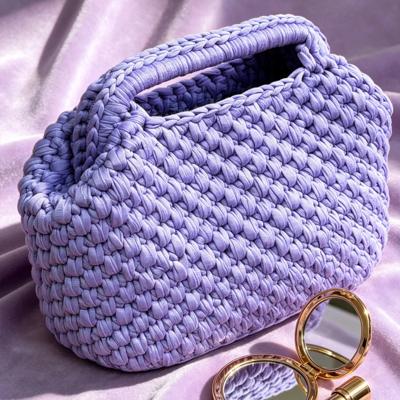 French Style Handmade Crochet Beach Bag Bohemian Tote Women Summer Vacation Casual Shoulder Handbag Luxury Design Large Capacity
