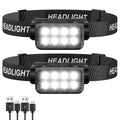 Motion Sensor Headlight Motion Sensor Camping Flashlight 8 LED Rechargeable Ultra Bright Lantern Outdoor Hiking Fishing Headlamp