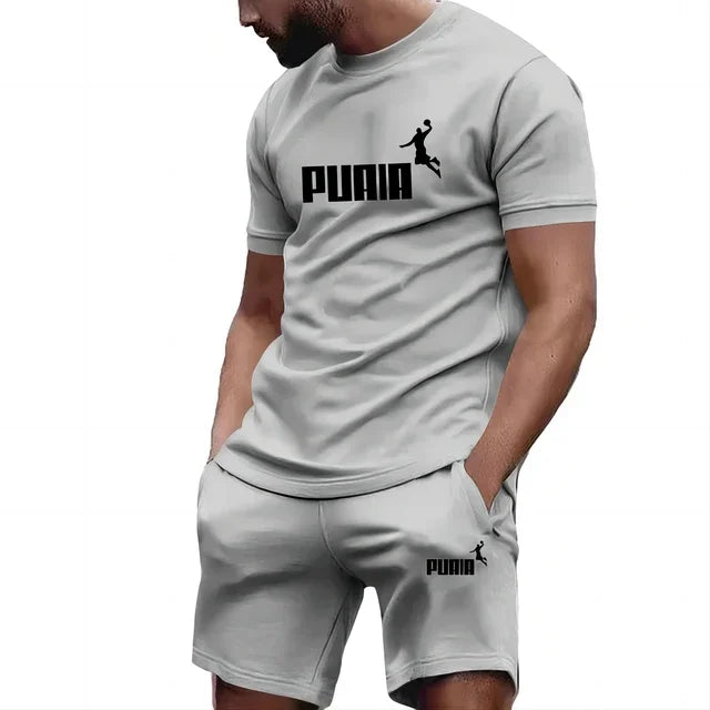 Summer Men's Sets Fashion Tracksuit Men Short Sleeve T Shirts+Sport Shorts Suit Men Casual Men Clothing Mens Joggers Sets S-4XL