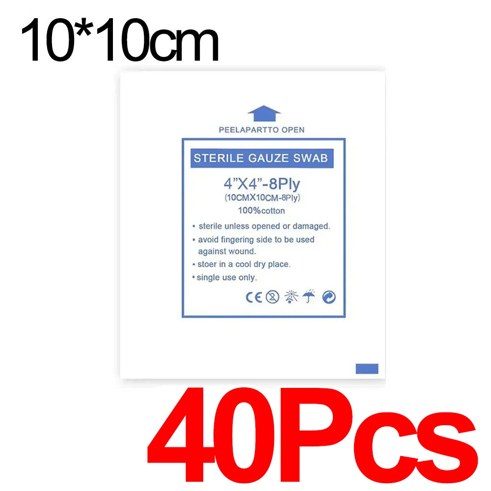 Medical Disposable Gauze Pads First Aid Gauze CompressIndividually Wrapped Gauze Sterile 3 Sizes Wound Care Compress Pads