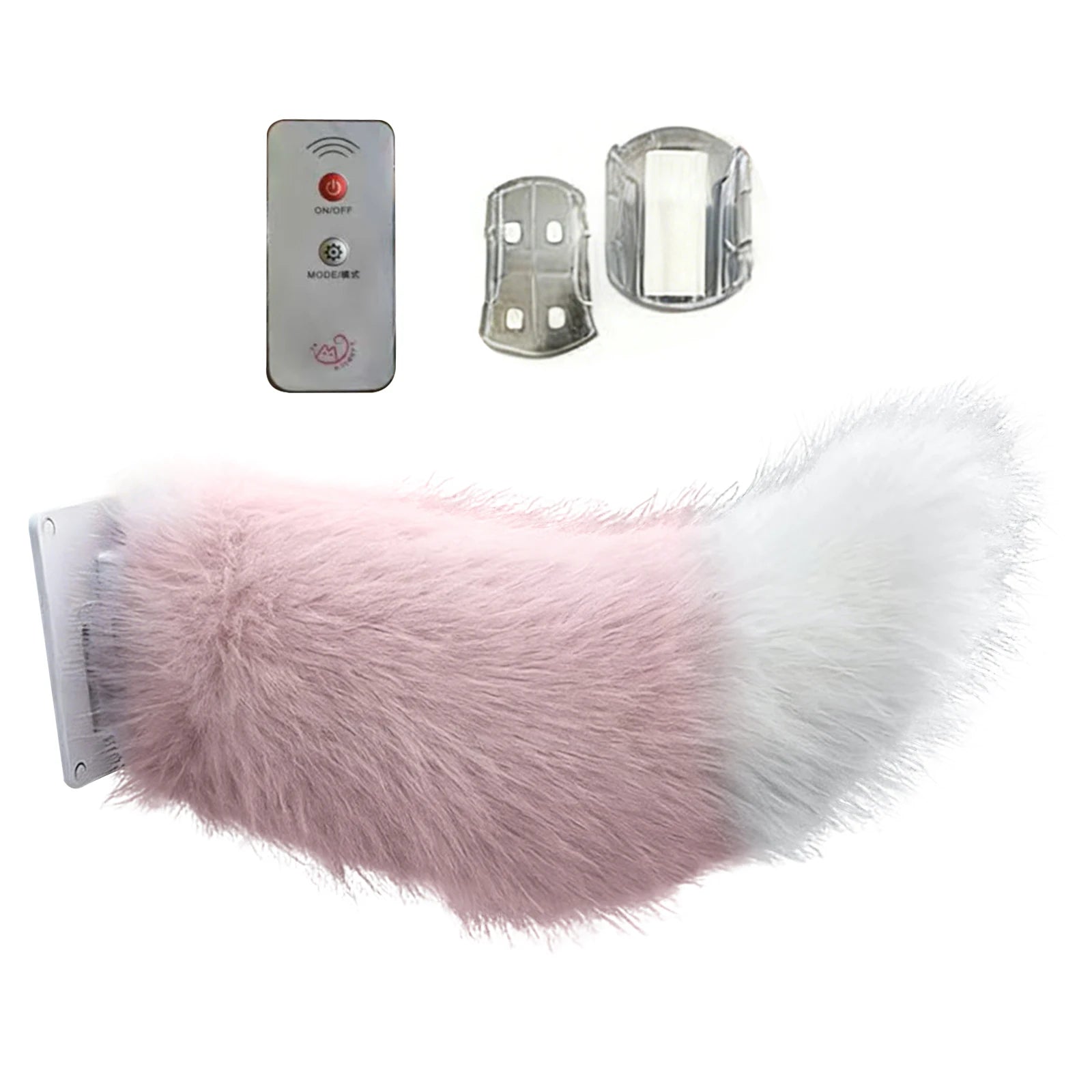 Remote Control Electric Wagging Fox Tail for Scooter Plush Faux Fur Car Rear Decoration Moving Animal Tail Accessory