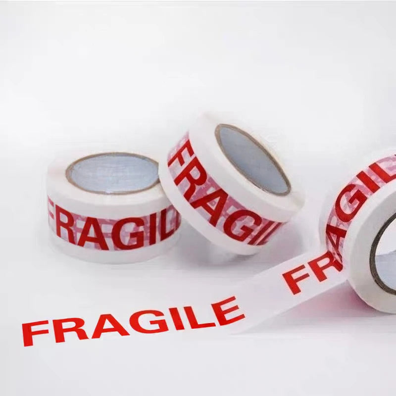 1/2 Roll 66Meters Fragile Red Safety Adhesive Warning Tapes DIY Sticker Goods Package Accessories Shipping Warning Tape