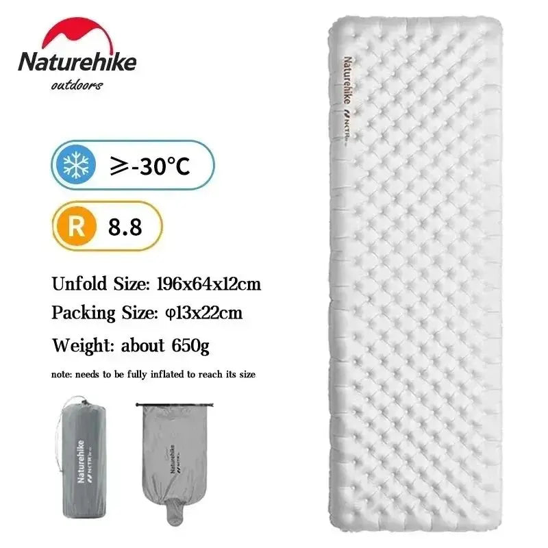 Naturehike Camping Mat 3.5/4.6/5.8/8.8 High R Value Ultralight Warm Inflatable Mattress Outdoor Portable Folding Inflatable Mats