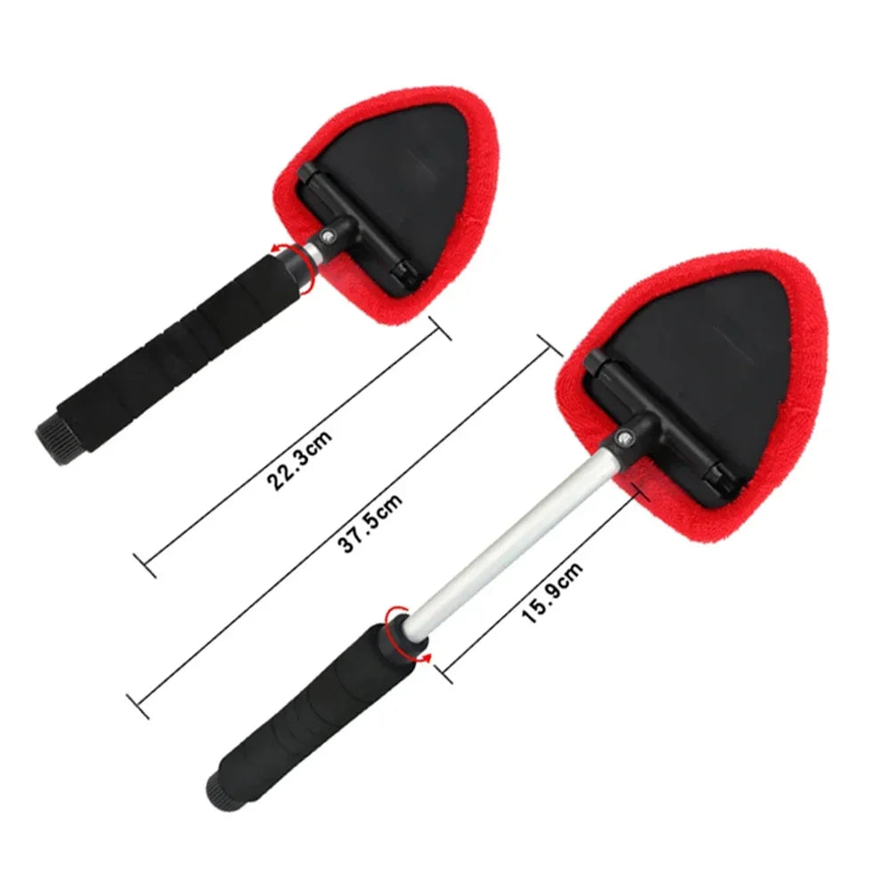 1 Set Car Windshield Long Handle Cleaning Tools Car Window Telescopic Handle Clean Brush Auto Soft Towel Brushs Car Accessories