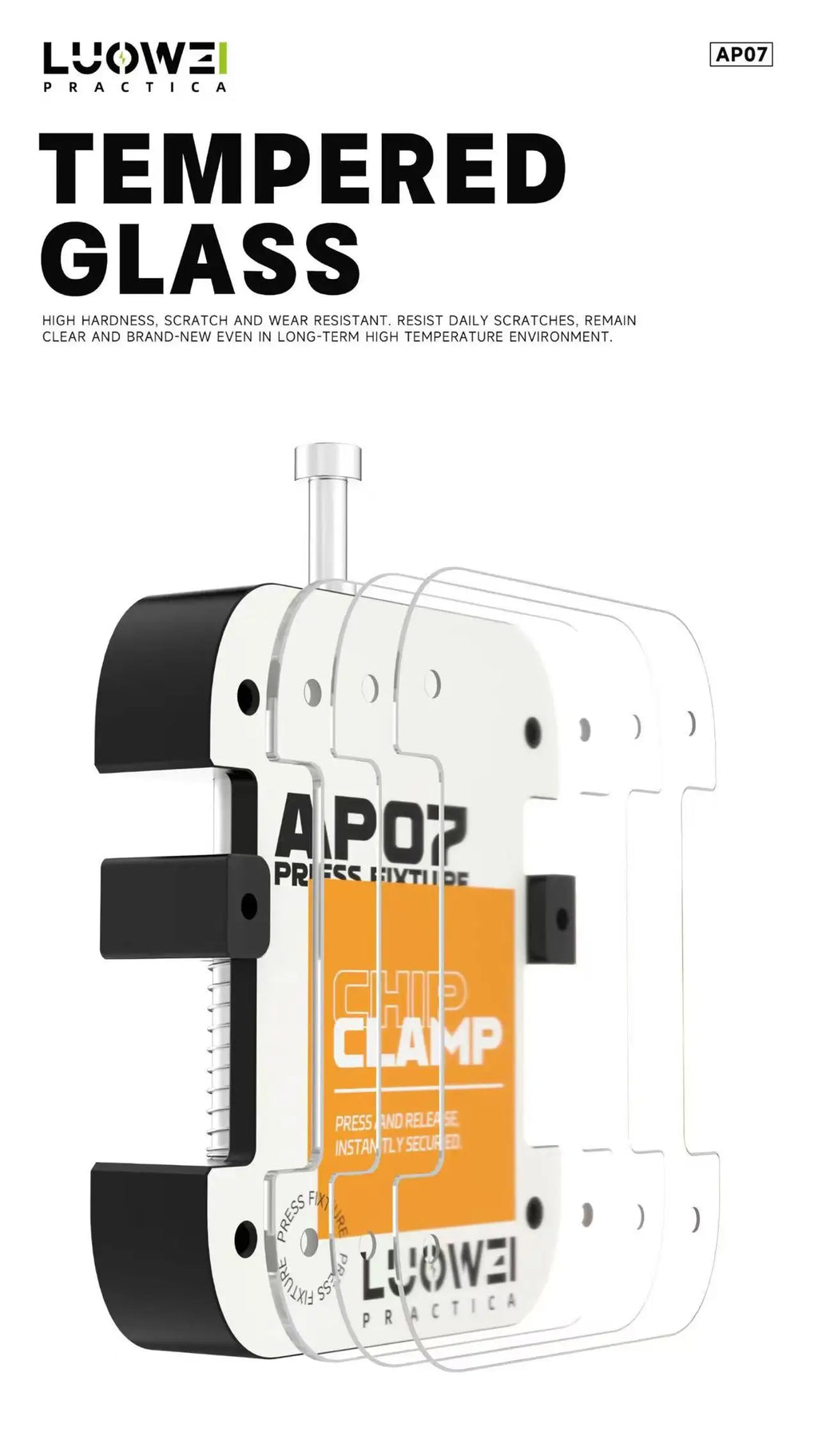 LUOWEI AP07 High Temperature Resistant Chip Clamp Mobile Phone Repair Motherboard Remove/Glue Clean/Chip Soldering Fix Fixture
