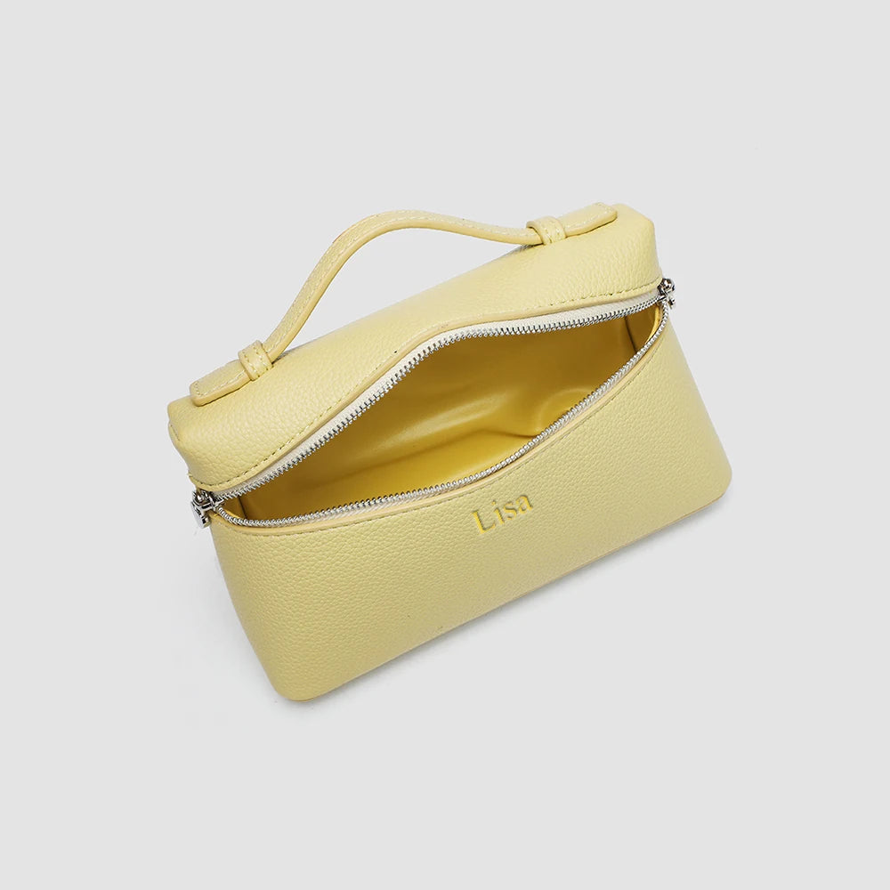 Customized name: pu leather texture, ins style lunch box bag, women's bag, new ostrich pattern commuter handbag, crossbody bag