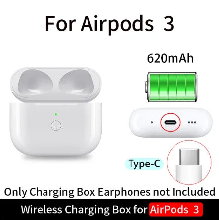 Replacement For AirPod Pro1 2 Charging Case  with AirPods 4st&2nd Generation Wireless Charging box Bluetooth Pairing For Apple 3