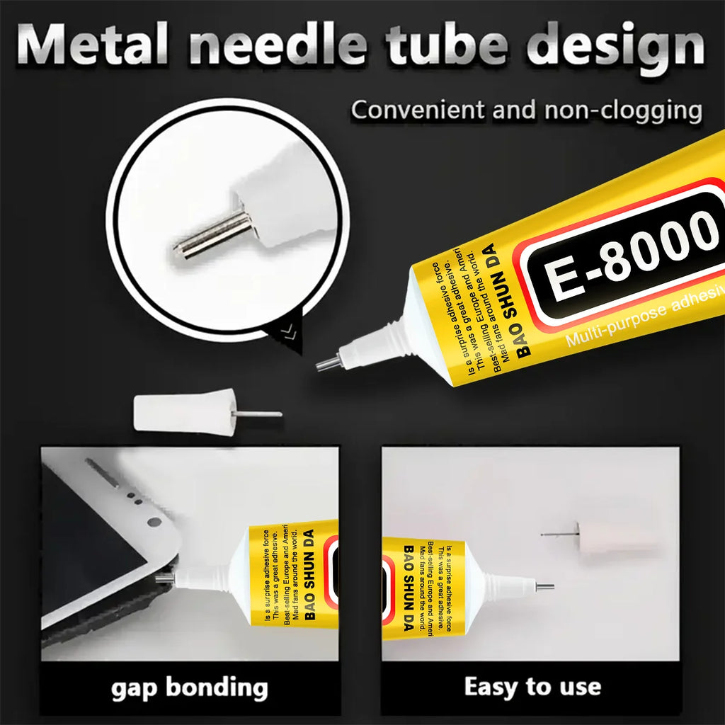 15/25/50/110ml E8000 Glue 110ml  Mobile Phone Screen Repair High-Strength Transparent Super Screen Border Adhesive Glass Jewelry DIY Crafts Universal Touch Screen Tools.