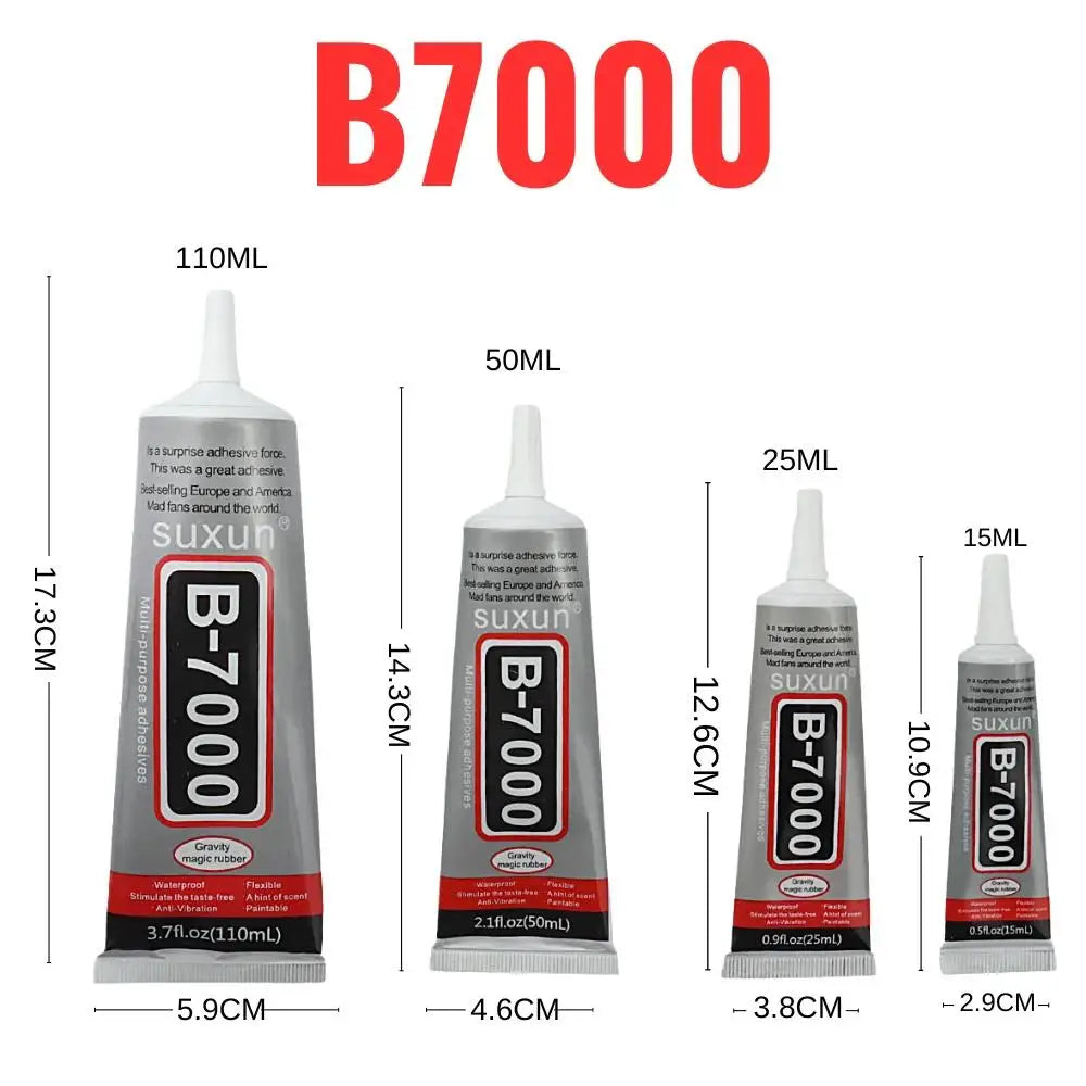 1PC 15ML 25ML 50ML 110ML SUXUN B7000 Glue Clear Contact Phone Repair Adhesive Glass Plastic  Universal DIY Glue B-7000