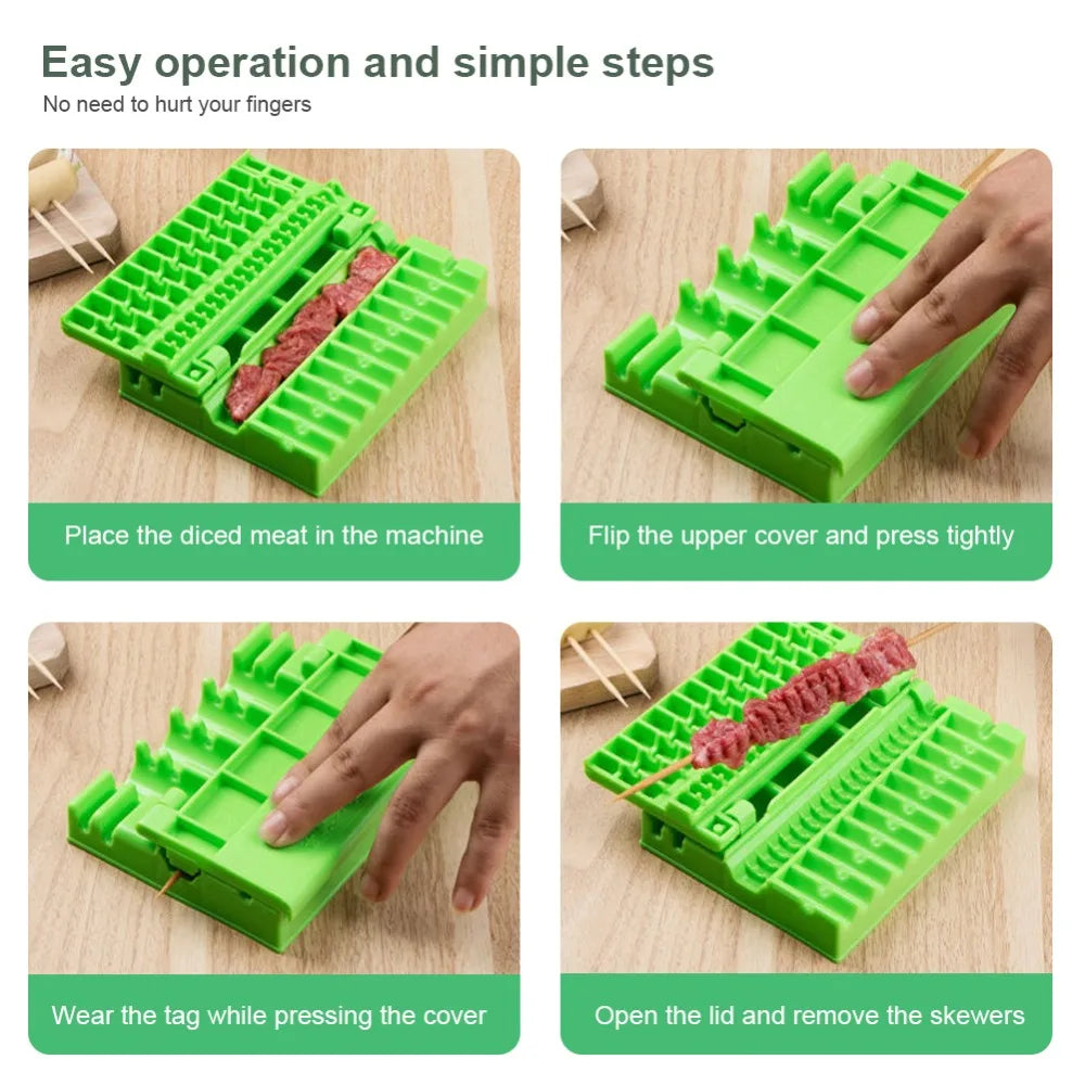 Outdoor Camping Barbecue Meat Skewer Tool Multifunctional Sheep Skewer Machine Vegetables  Tool for Home Travel Picnic Grilling