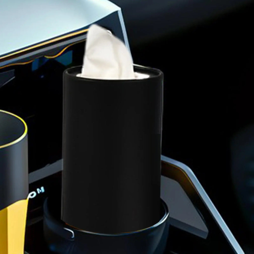 2 Pieces Round Tissue Boxes for Car, Creative Car Tissue Cylinder Wood Pulp Paper Towel Holder  Napkin Box broken Window Tissue