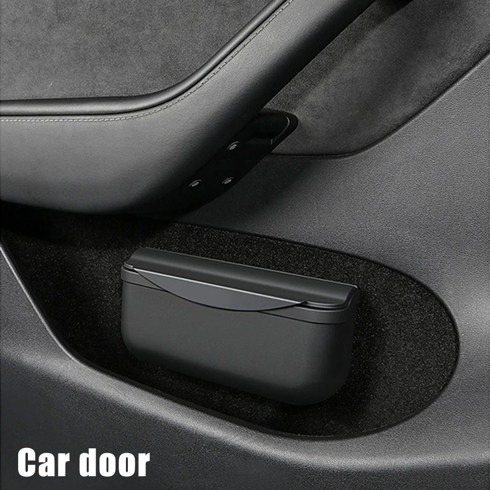 Car Storage Box Sticky Case Glasses Sunglasses Holder Garbage Trash Bin Door Seat Dash Board Accessories For Tesla Model 3 Y