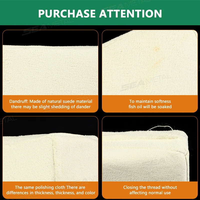SEAMETAL 3pcs Car Detailing Suede Sponge Polishing Applicator Use With Ceramic Coating for Car Paint Metal Rubber Glass Cleaning
