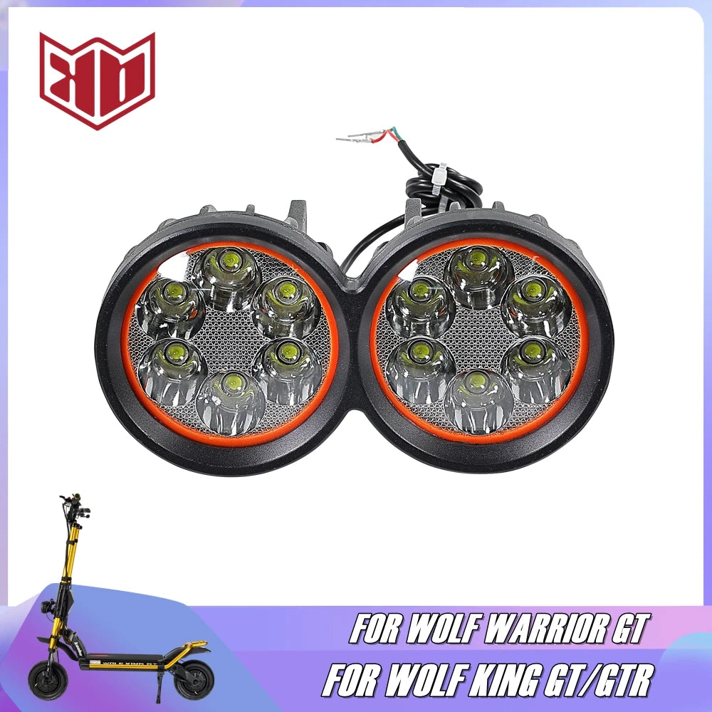 Front Headlight for KAABO WOLF KING GTR WOLF KING GT PRO & PRO+ WOLF WARRIOR GT PRO & PRO+ Electric Scooter LED Lamp Head Light