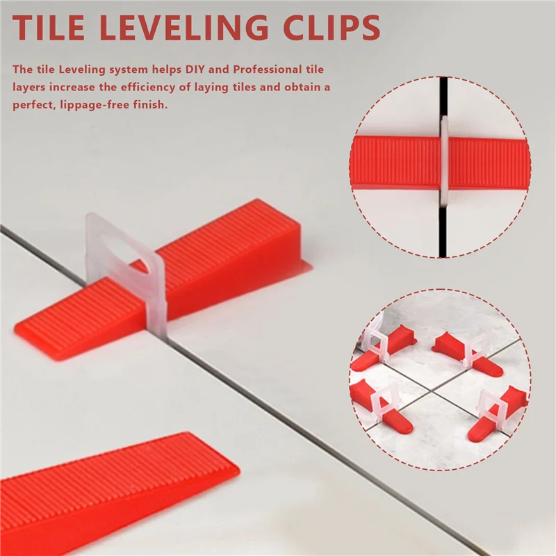 【A08I】Tile Leveling System Clips 2Mm -400 Pcs DIY Tiles Leveler Spacers For Professional Tile And Stone Installation