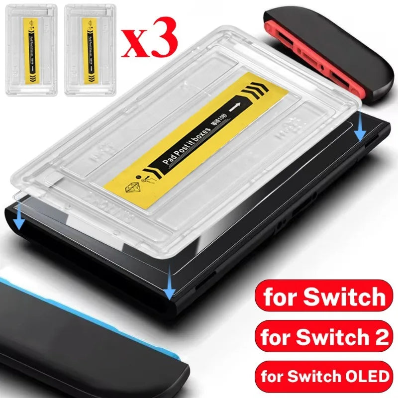 1-3PACK Easy Installation Screen Protector for Nintendo Switch 2 Game Console Protector Tempered Glass for Nintendo Switch OLED