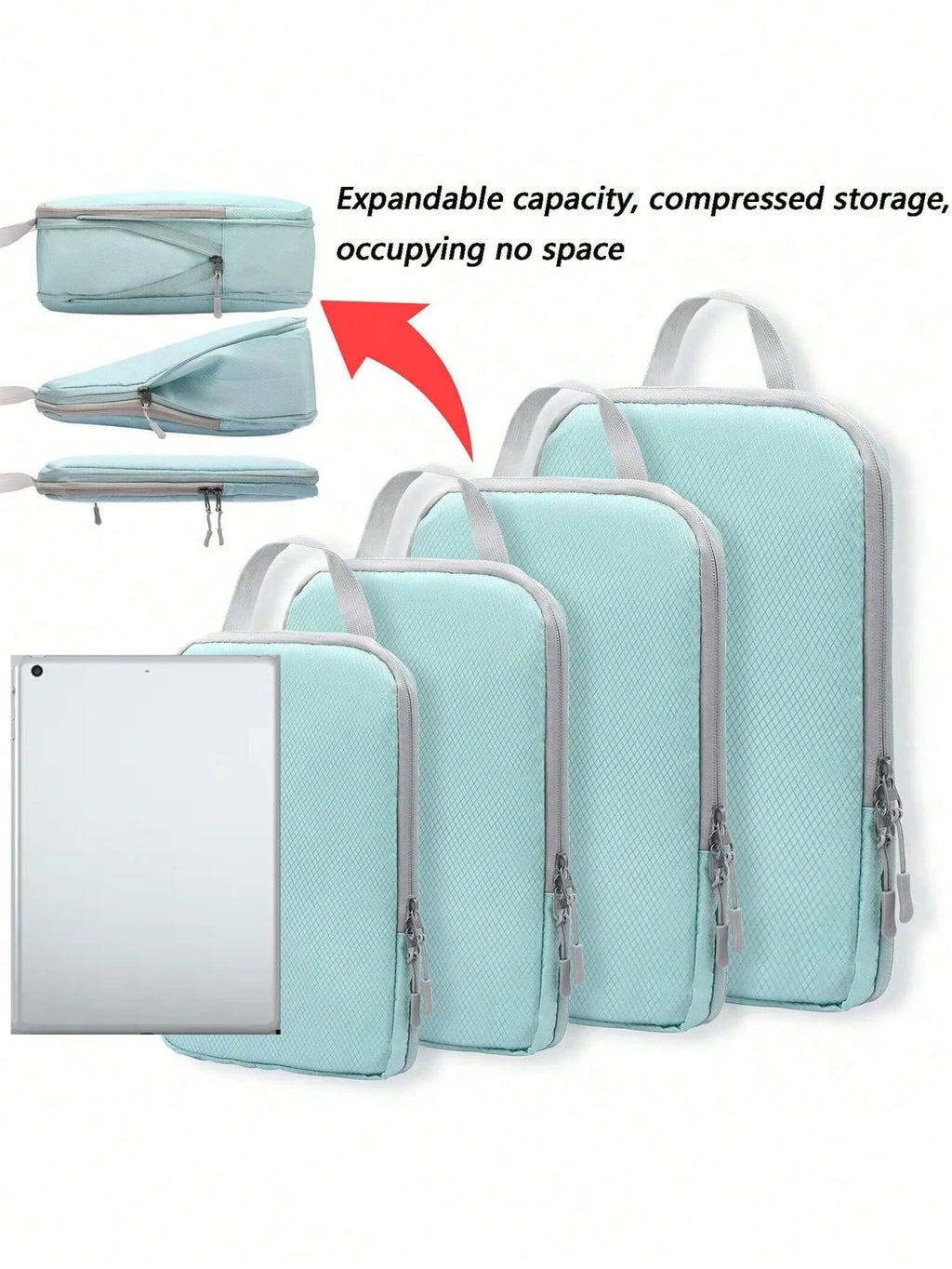 Set/6 pcs Compressible Packing Travel Storage Bag Cubes Waterproof Suitcase Nylon Portable With Handbag Luggage Organizer Ryanai