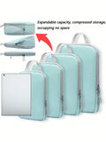 Set/6 pcs Compressible Packing Travel Storage Bag Cubes Waterproof Suitcase Nylon Portable With Handbag Luggage Organizer Ryanai