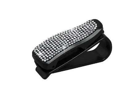 Diamond Glasses Holders Car Sun Visor Sunglasses Eyeglasses Mount With Ticket Card Clip Car Interior Accessories Glasses Holder