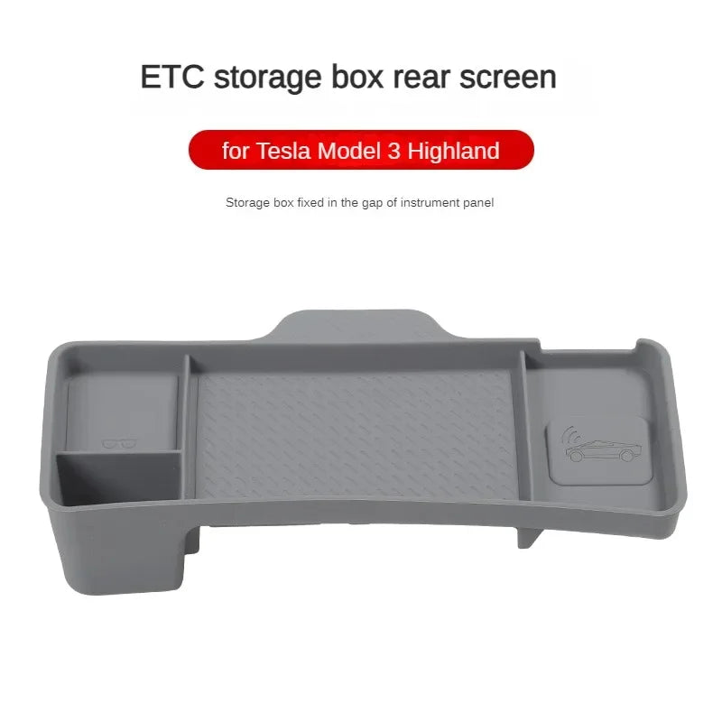 For Tesla Model 3 Highland Dashboard Storage Tray Model Y L 2026 Silicone Panel Screen Back Organizer Tissue Box Glasses Holder